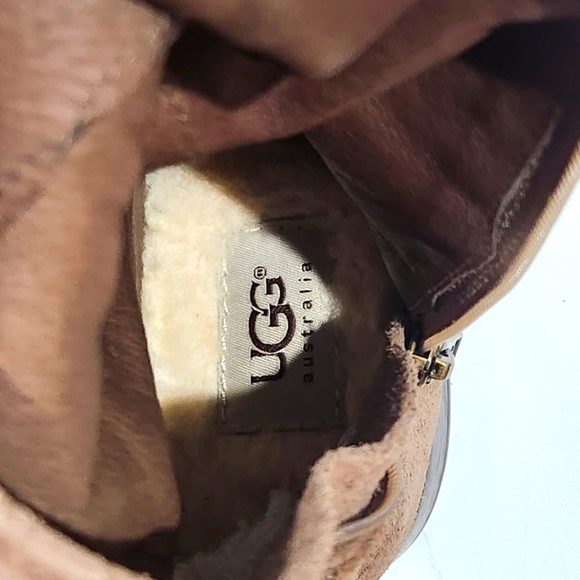 Ugg Cydnee Brown  Suede Tall Riding‎ Boots Women's size 6  Sheerling Lined EUC - Picture 9 of 12